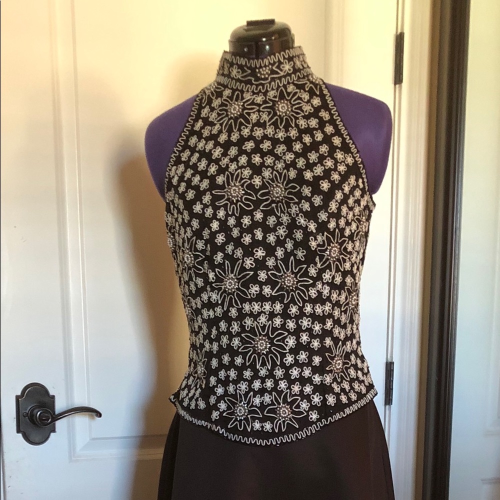 Ladies Black & White Formal Top and Skirt